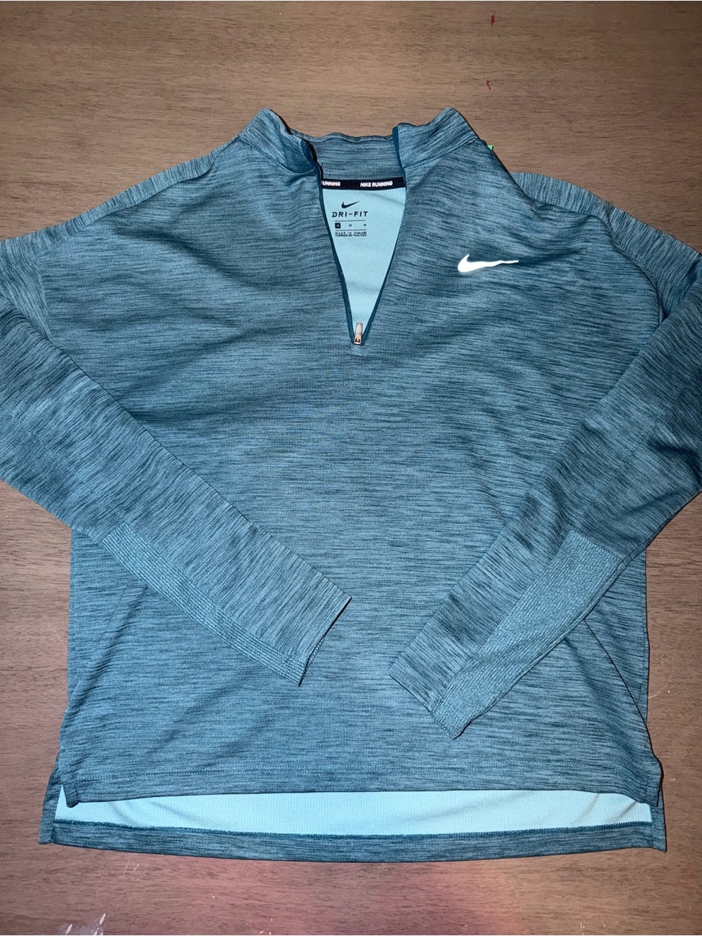 Nike Heathered Teal Quarter-Zip Dri-FIT Pullover